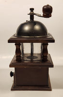 Vintage Giftcraft Glass, Wood, and Metal Coffee Grinder