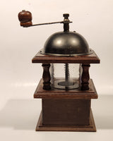 Vintage Giftcraft Glass, Wood, and Metal Coffee Grinder