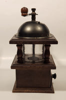 Vintage Giftcraft Glass, Wood, and Metal Coffee Grinder