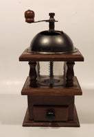 Vintage Giftcraft Glass, Wood, and Metal Coffee Grinder