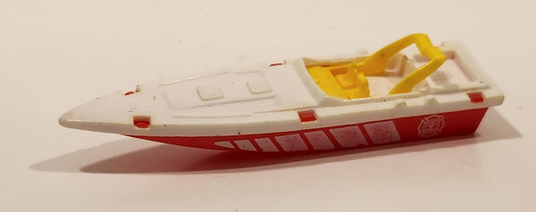 Unknown Brand Fire Department Speed Boat Red and White Plastic Toy Boat