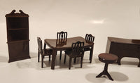 Vintage 1940s Dulev Dining Room Furniture Miniature Plastic Dollhouse Toys