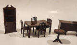 Vintage 1940s Dulev Dining Room Furniture Miniature Plastic Dollhouse Toys