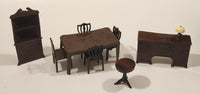 Vintage 1940s Dulev Dining Room Furniture Miniature Plastic Dollhouse Toys