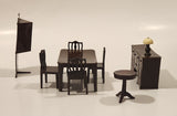 Vintage 1940s Dulev Dining Room Furniture Miniature Plastic Dollhouse Toys
