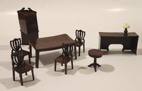 Vintage 1940s Dulev Dining Room Furniture Miniature Plastic Dollhouse Toys
