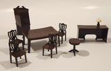 Vintage 1940s Dulev Dining Room Furniture Miniature Plastic Dollhouse Toys