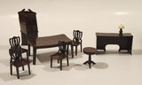 Vintage 1940s Dulev Dining Room Furniture Miniature Plastic Dollhouse Toys