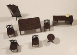 Vintage 1940s Dulev Dining Room Furniture Miniature Plastic Dollhouse Toys