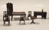 Vintage 1940s Dulev Dining Room Furniture Miniature Plastic Dollhouse Toys
