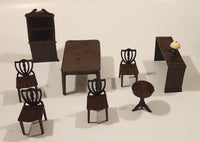Vintage 1940s Dulev Dining Room Furniture Miniature Plastic Dollhouse Toys