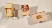 Vintage Renewal Products Baby, Stroller, High Chair, and Change Table Miniature Pink Plastic Dollhouse Toys