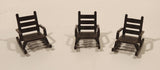 Vintage Playmobil Patio Porch Rocking Chairs Brown Plastic Dollhouse Toys Set of 3