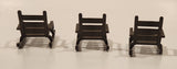 Vintage Playmobil Patio Porch Rocking Chairs Brown Plastic Dollhouse Toys Set of 3