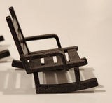 Vintage Playmobil Patio Porch Rocking Chairs Brown Plastic Dollhouse Toys Set of 3