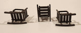 Vintage Playmobil Patio Porch Rocking Chairs Brown Plastic Dollhouse Toys Set of 3