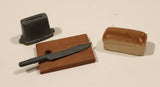 Vintage Toaster Cutting Board with Knife and Loaf of Bread Miniature Dollhouse Toys