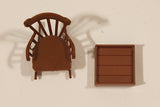 Vintage Rocking Chair and Stool Brown Plastic Dollhouse Toys