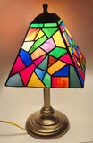 Colorful Rainbow 18" Tall Leaded Stained Glass Table Lamp
