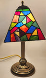 Colorful Rainbow 18" Tall Leaded Stained Glass Table Lamp