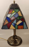 Colorful Rainbow 18" Tall Leaded Stained Glass Table Lamp