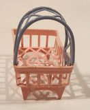 Vintage Crib Bassinet Cradle Pink and Blue Plastic Dollhouse Toy