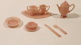 Vintage Irwin Pink Dish Set Miniature Plastic Dollhouse Toys
