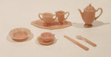 Vintage Irwin Pink Dish Set Miniature Plastic Dollhouse Toys