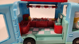Playgo Chad Valley Tots Food Truck 9 1/2" Plastic Toy Car Vehicle with 2 Figures