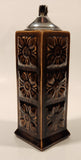 Vintage Embossed Flower Pattern Brown Ceramic Table Top Lighter Signed Dale
