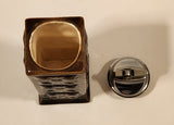 Vintage Embossed Flower Pattern Brown Ceramic Table Top Lighter Signed Dale