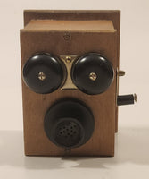 Vintage 1960s Crank Telephone Wood Ringer Box Pencil Sharpener