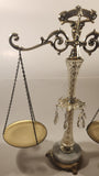 Vintage Crystal Glass Italian Marble Brass 18 1/4" Tall Scales of Justice Balance Scale