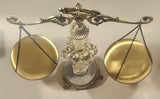 Vintage Crystal Glass Italian Marble Brass 18 1/4" Tall Scales of Justice Balance Scale