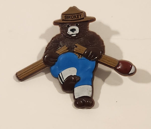 Smokey The Bear Breaking Match Stick Plastic Lapel Pin