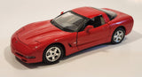 Burago 1997 Chevrolet Corvette Red 1/24 Scale Die Cast Toy Car Vehicle with Opening Doors and Hood