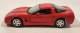Burago 1997 Chevrolet Corvette Red 1/24 Scale Die Cast Toy Car Vehicle with Opening Doors and Hood