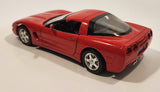 Burago 1997 Chevrolet Corvette Red 1/24 Scale Die Cast Toy Car Vehicle with Opening Doors and Hood