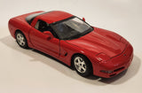 Burago 1997 Chevrolet Corvette Red 1/24 Scale Die Cast Toy Car Vehicle with Opening Doors and Hood