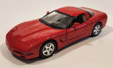 Burago 1997 Chevrolet Corvette Red 1/24 Scale Die Cast Toy Car Vehicle with Opening Doors and Hood