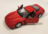 Burago 1997 Chevrolet Corvette Red 1/24 Scale Die Cast Toy Car Vehicle with Opening Doors and Hood