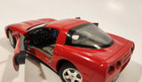 Burago 1997 Chevrolet Corvette Red 1/24 Scale Die Cast Toy Car Vehicle with Opening Doors and Hood