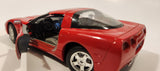 Burago 1997 Chevrolet Corvette Red 1/24 Scale Die Cast Toy Car Vehicle with Opening Doors and Hood