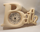 1983 Burwood Products Daniel Dakota Bath 3D Cream Plastic Wall Clock #2654 Made in USA
