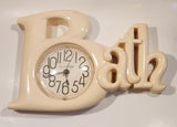 1983 Burwood Products Daniel Dakota Bath 3D Cream Plastic Wall Clock #2654 Made in USA
