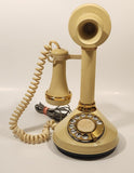 Vintage 1970s Decotel White Ivory Candle Stick Rotary Telephone Phone