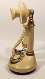 Vintage 1970s Decotel White Ivory Candle Stick Rotary Telephone Phone