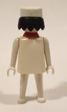 1974 Geobra Playmobil Brown Hair Ambulance Paramedic in White with Hat 3" Tall Toy Figure