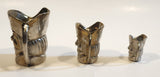 Vintage Toby Mugs Metal Miniature Set of 3 Different Sizes