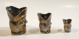 Vintage Toby Mugs Metal Miniature Set of 3 Different Sizes